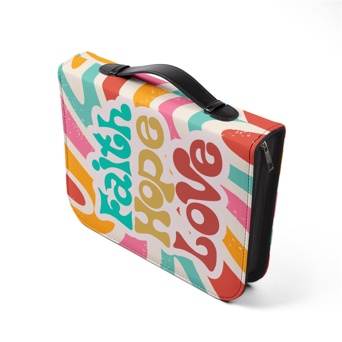 Bible Cover, Faith Hope Love, God's word, Retro pastel bible cover