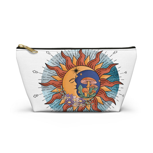 Sun and Moon Accessory Pouch | Boho Makeup Bag for Travel, Gift for Her, Cosmic Storage, Summer Festival Pouch
