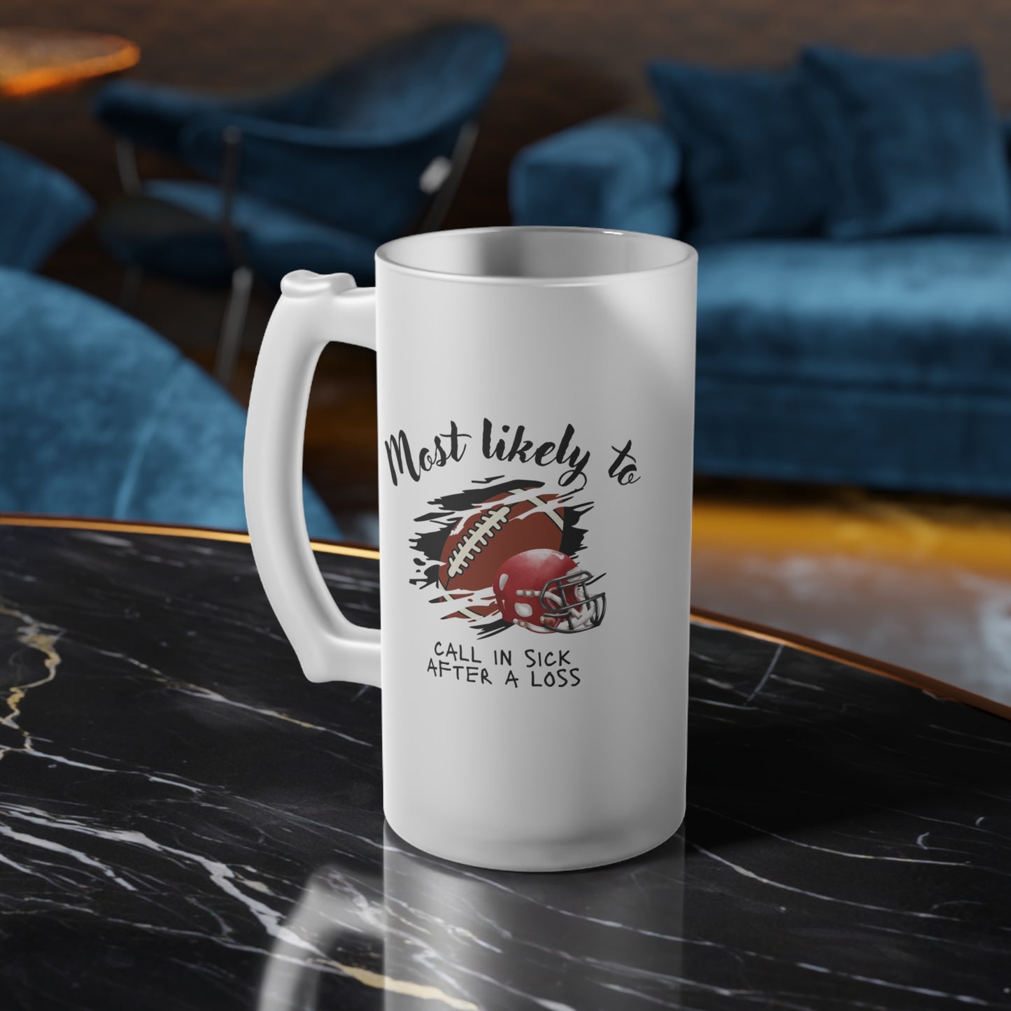 Personalized Frosted Glass Beer Mug - Perfect for Celebrations and Gift Giving, Beer Mug, Football Mug, Sports Mug