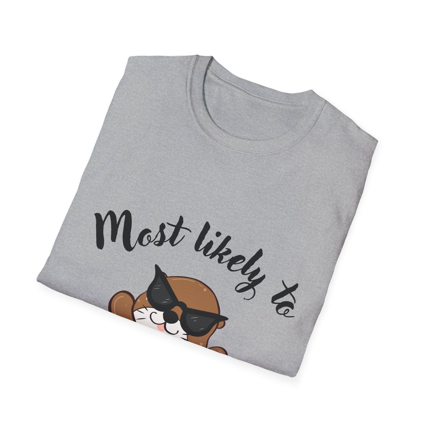 Most Likely To Wear Sunglasses Indoors T-Shirt, Funny Cat Lover Tee, Gift for Cat Lovers, Humorous Animal Shirt, Fun Casual Wear, otter