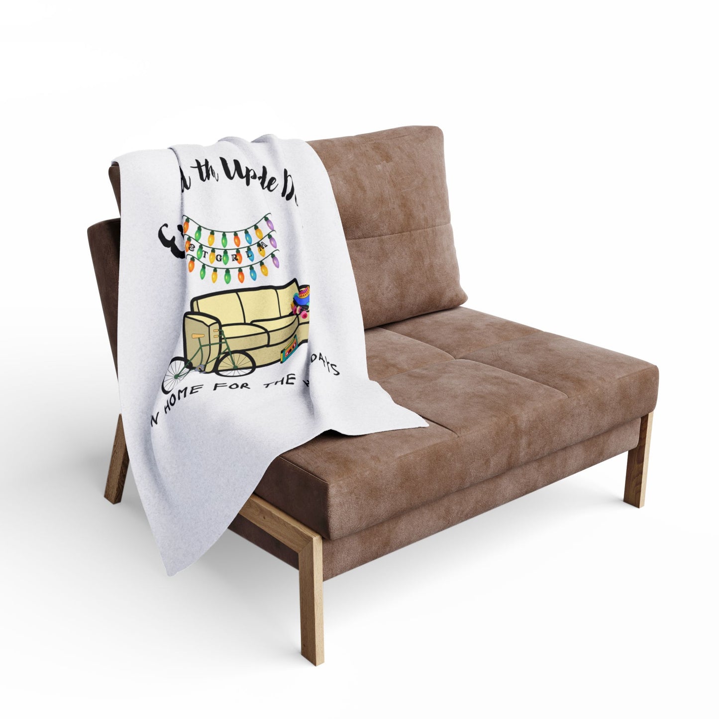 Cozy Holiday Fleece Blanket - "Escaped the Upside Down" Plush Throw for Home, Family Gatherings, Gift for Cozy Nights, Winter Decor