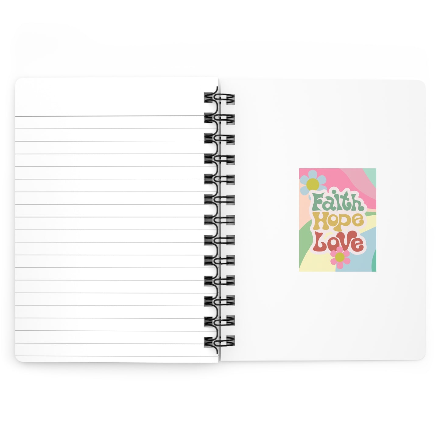 Colorful Spiral Bound Journal: Faith, Hope, Love