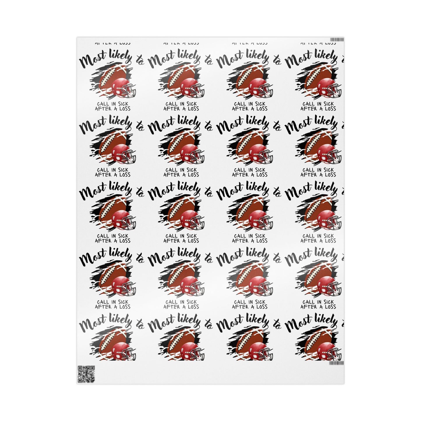 Football Wrapping Paper, Football Fan Wrap, Gift Wrap for Him, Most Likely To Wrap It Up - Fun Gift Wrapping Papers for Parties, Holidays, Birthdays, Celebrations, Creative Packaging