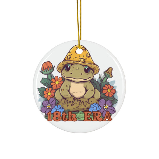 Era 18 Ornament, Chapter 18 Ornament, Whimsical Ceramic Ornaments, 18th Era Frog Design, Holiday Decor, Gift for Nature Lovers, Tree Decorations, Fun Home Accents