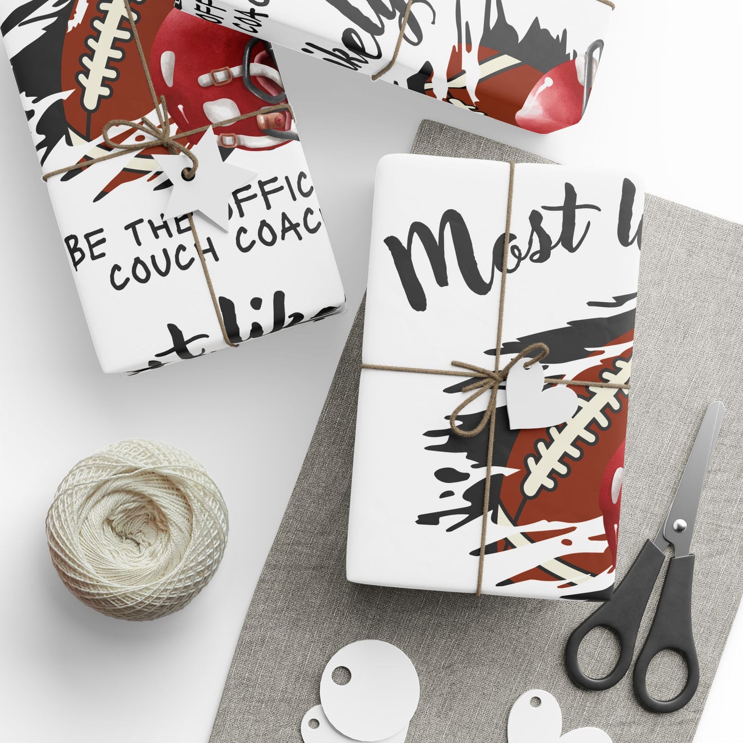 Football-Themed Wrapping Paper - Perfect for Coaches and Sports Fans, Gift Wrap For Him, His Birthday,  Gift Wrap for Birthdays, Holidays, Tailgate Parties, and More