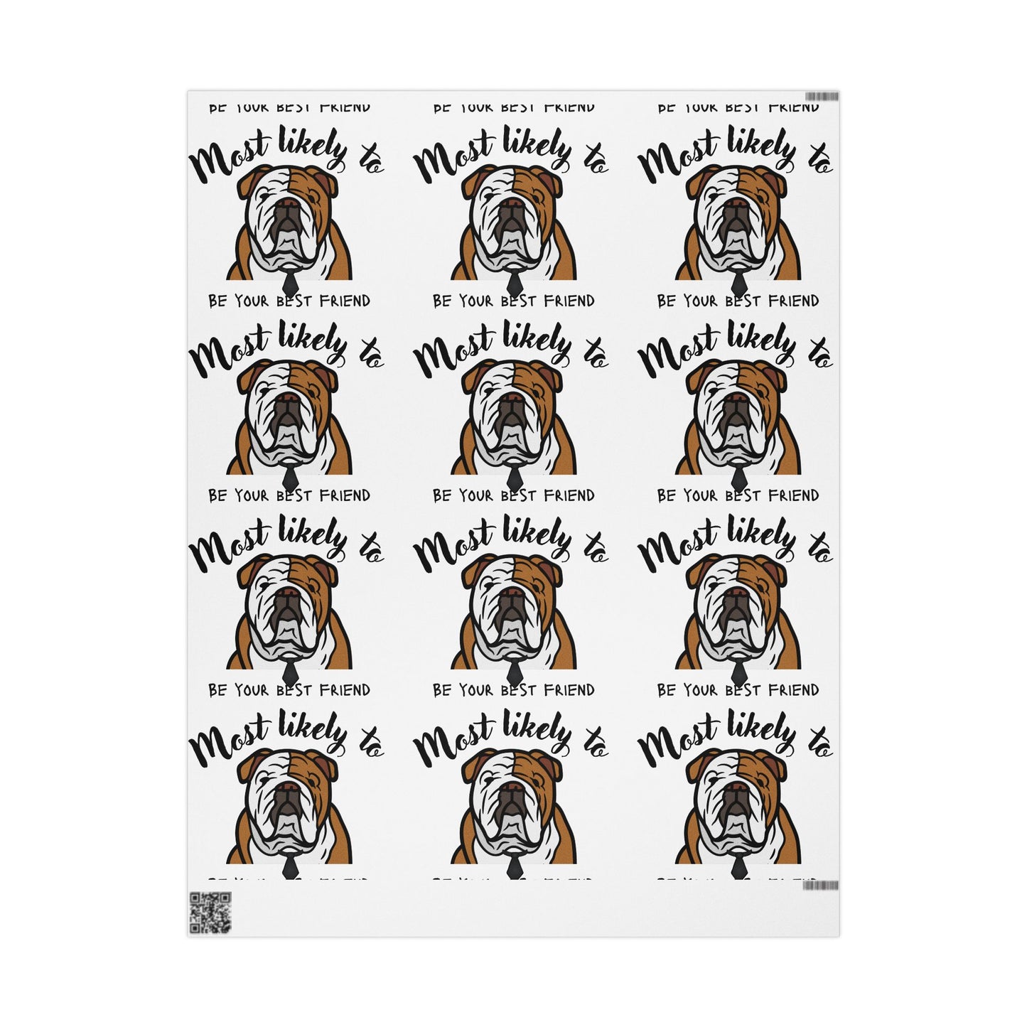 Bulldog Wrapping Paper, Fun Gift Wrap for Dog Lovers, Pet Lover Wrapping Paper, Unique Birthday Wrap, Holiday Packaging, Pet-Themed Gift Wrap, Customizable Gift Paper