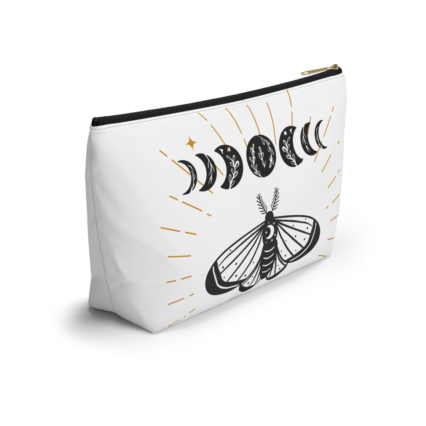 Mystical Moon Phases Pouch, Boho Accessory Bag, Witchy Travel Organizer, Cosmetic Case, Gift for Astrology Lovers