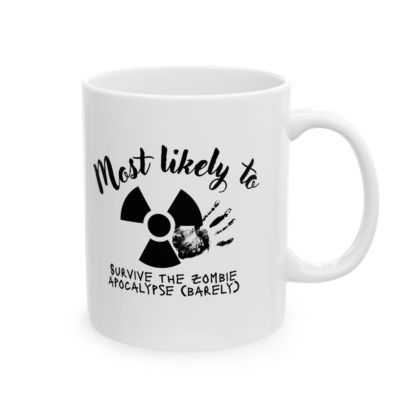 Zombie Apocalypse Survival Ceramic Mug | Funny Gift for Horror Fans, 11oz/15oz, Coffee Lover Gift, Halloween Decor, Quarantine Humor