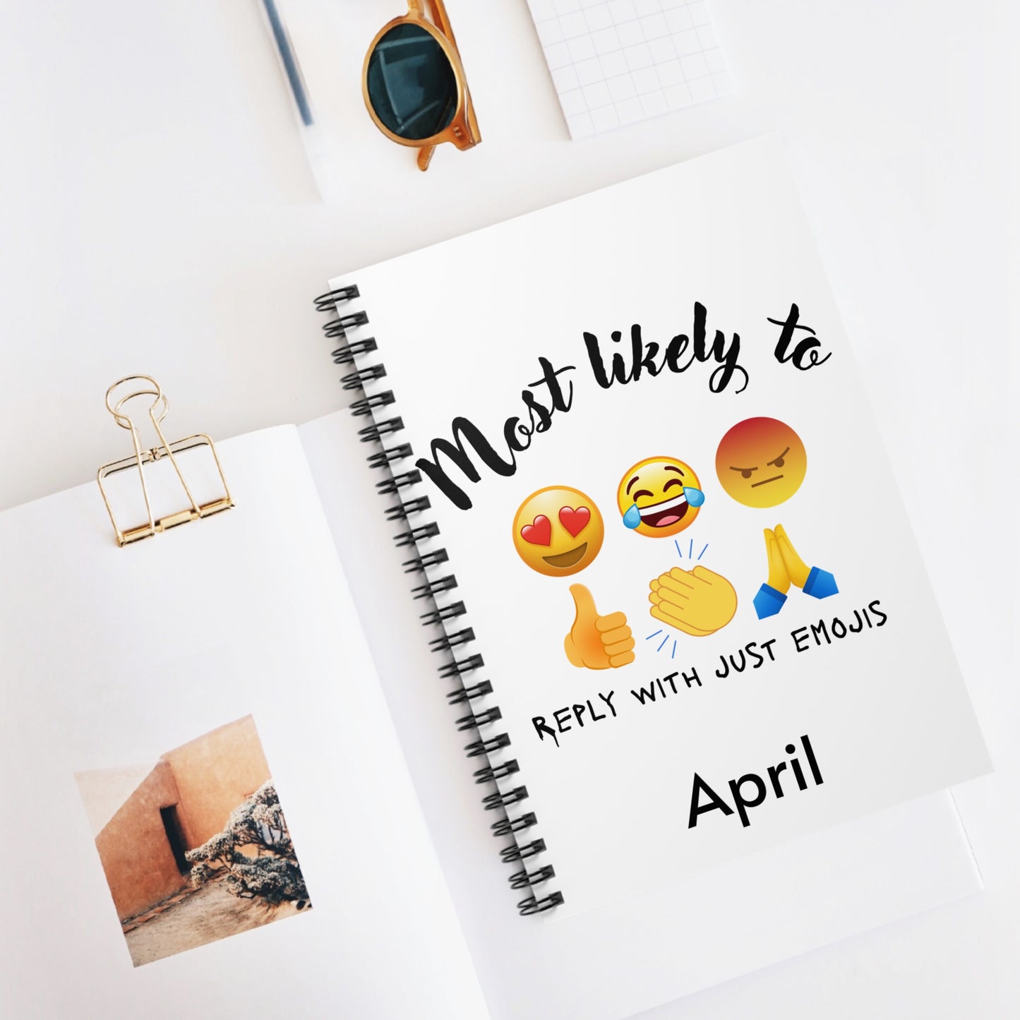 ADD PERSONALIZING NAME IN CART. Fun Emoji Spiral Notebook for Creative Notes, Gifts for Students, Office Use, Journaling, School Supplies