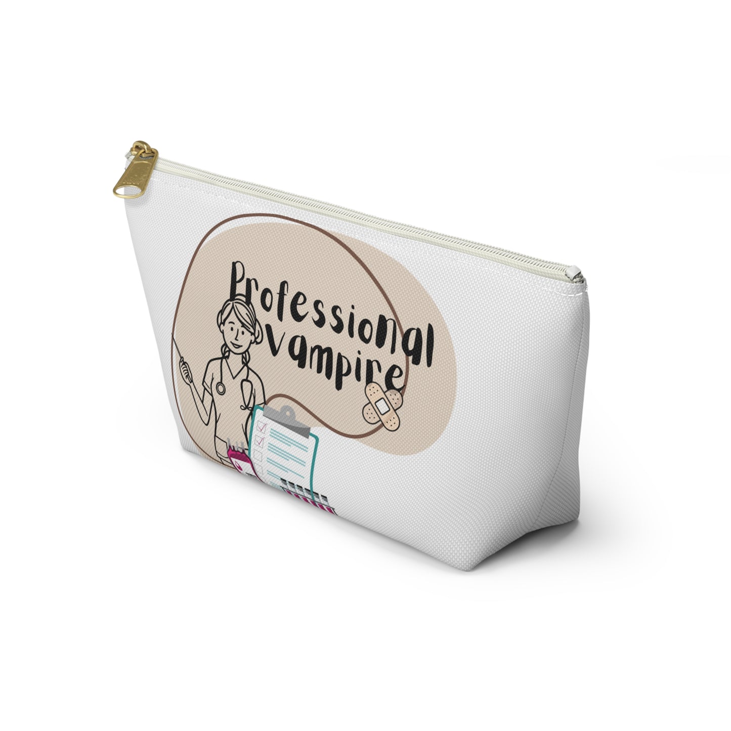 Nurse Merch, Vampire Themed Accessory Pouch, Gothic Makeup Bag, Medical Nurse Cosmetic Case, Fun Halloween Gift, Professional Vampire Merchandise, nurse cosmetic bag, phlebotomist gift
