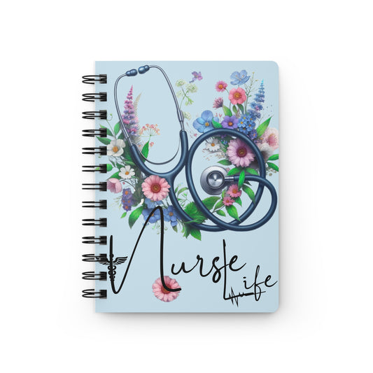 Nurse Life Floral Spiral Bound Journal