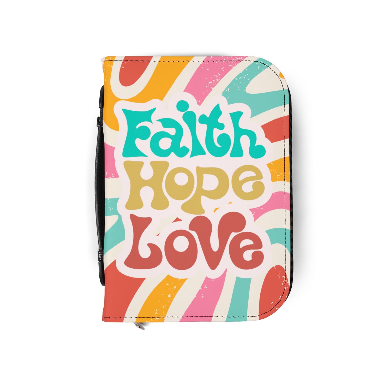 Bible Cover, Faith Hope Love, God's word, Retro pastel bible cover