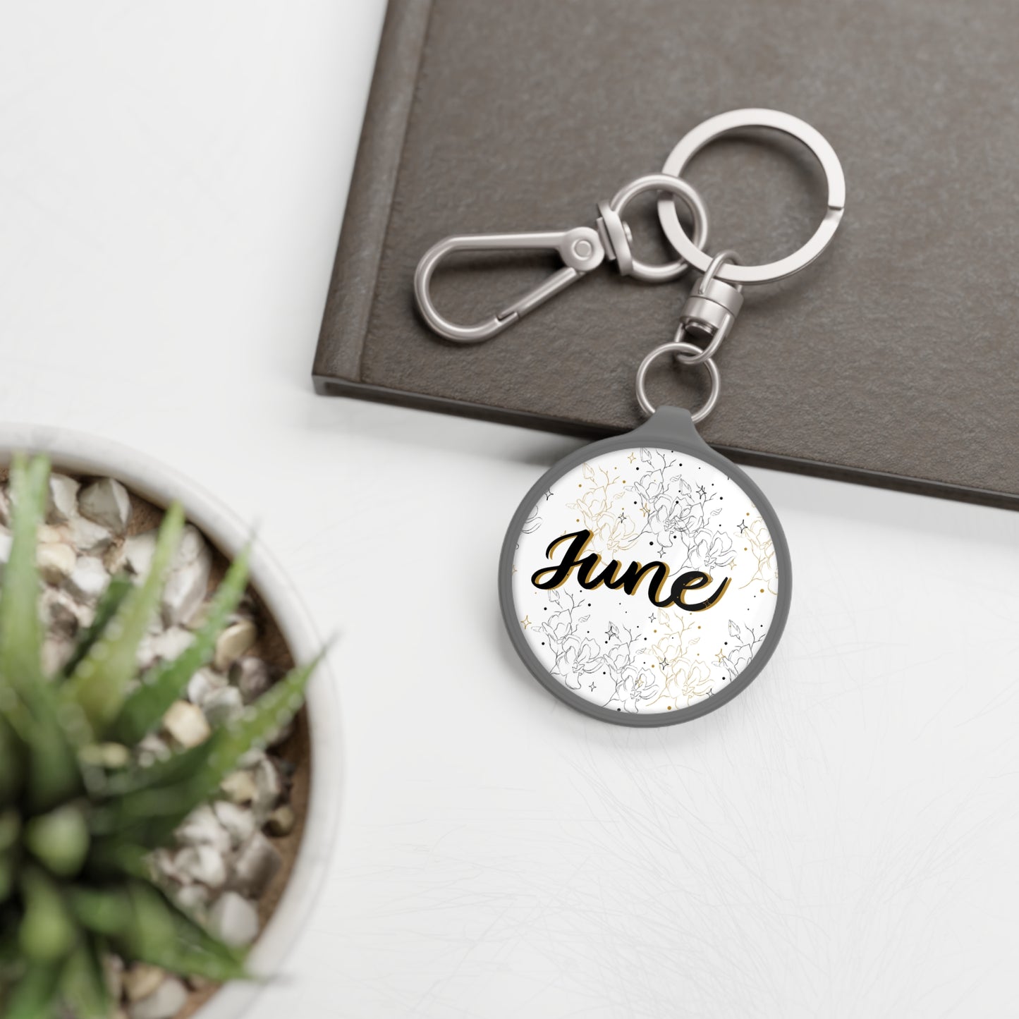 Keyring Tag - Celestial June Birthstone Keychain - June