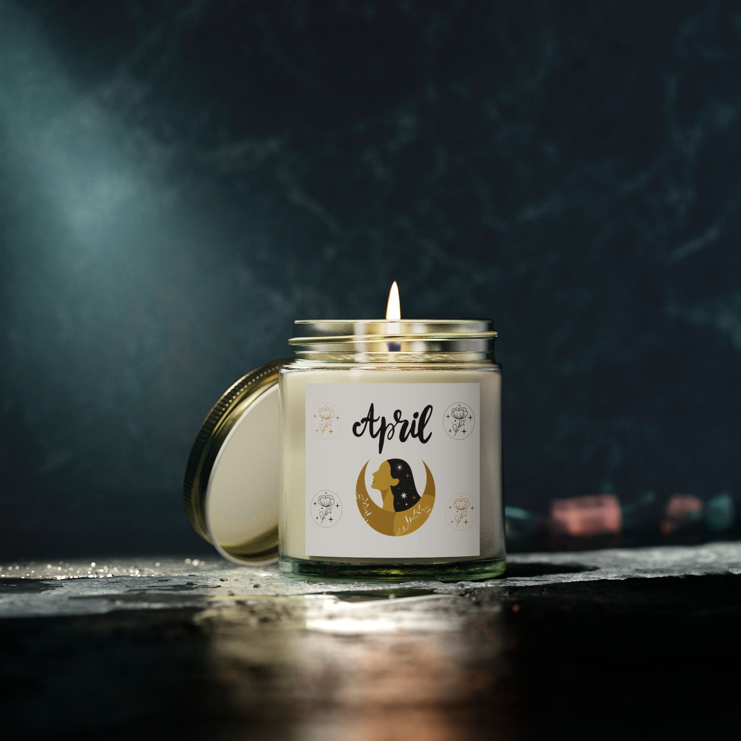 April Candle, April Birthday Gift, Celestial Candle, Scented Candles - Coconut Apricot Wax, Aromatherapy Candles, April Zodiac Decor, Eco-Friendly Gift, Relaxation, Home Fragrance