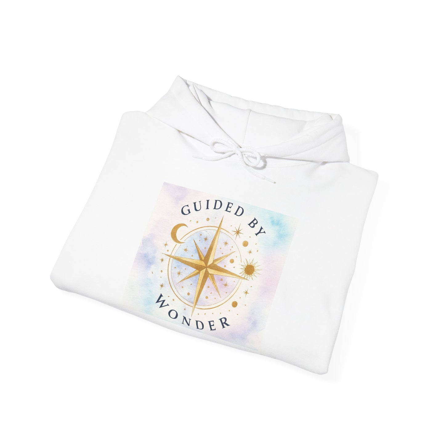 Guided by Wonder Hoodie — Compass Star Graphic Spiritual Hooded Sweatshirt