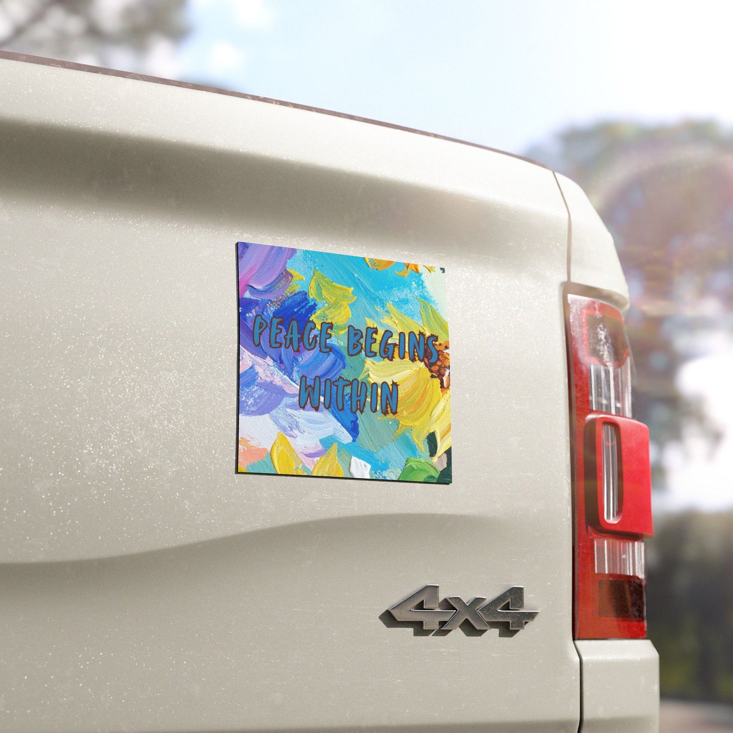 Inspirational Car Magnets - "Peace Begins Within" - Inspiration Magnet - Motivation Magnet