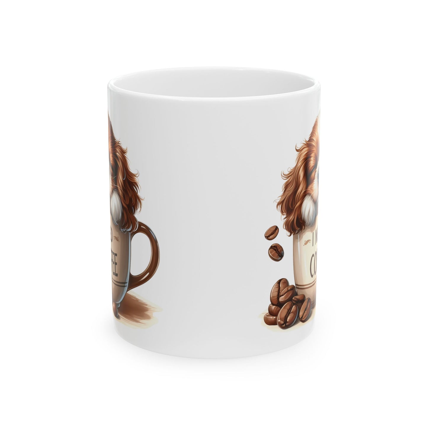 Personalized Coffee Lover Mug — Cute Coffee Bean & Cozy Cup Illustration (11oz, 15oz)