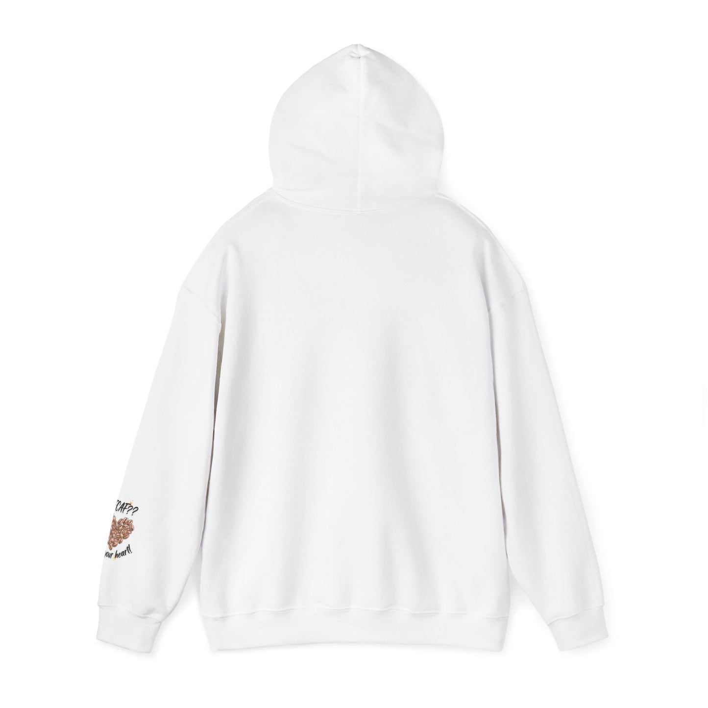 Coffee Bean Heart Hoodie – "Decaf?? Bless Your Heart" Cozy Coffee Lover Sweatshirt