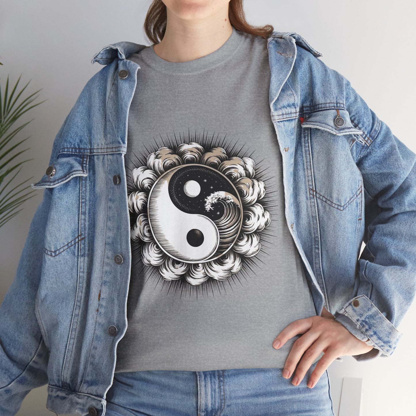 Yin Yang Floral Tee — Balanced Harmony Graphic T-Shirt