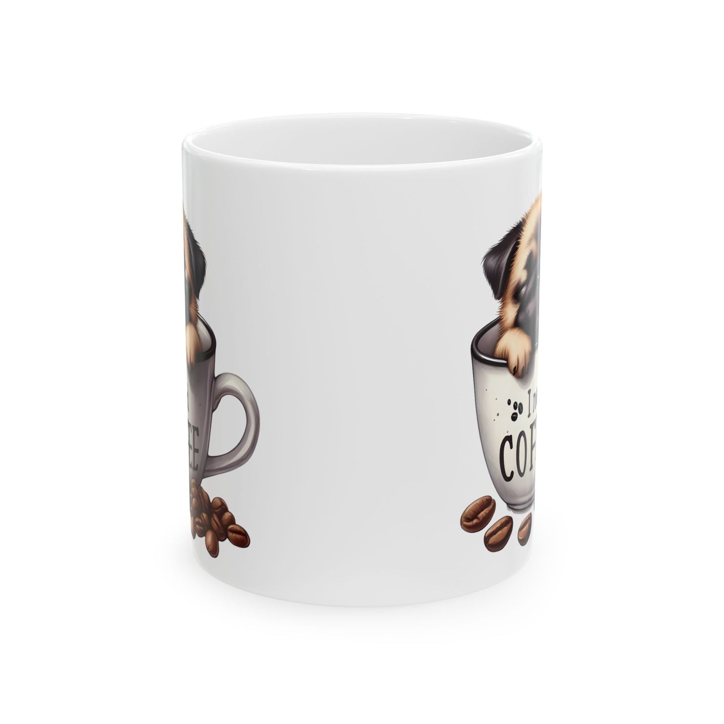 Personalized Pug Coffee Mug – Cute Dog in Coffee Cup Ceramic Mug (11oz & 15oz)