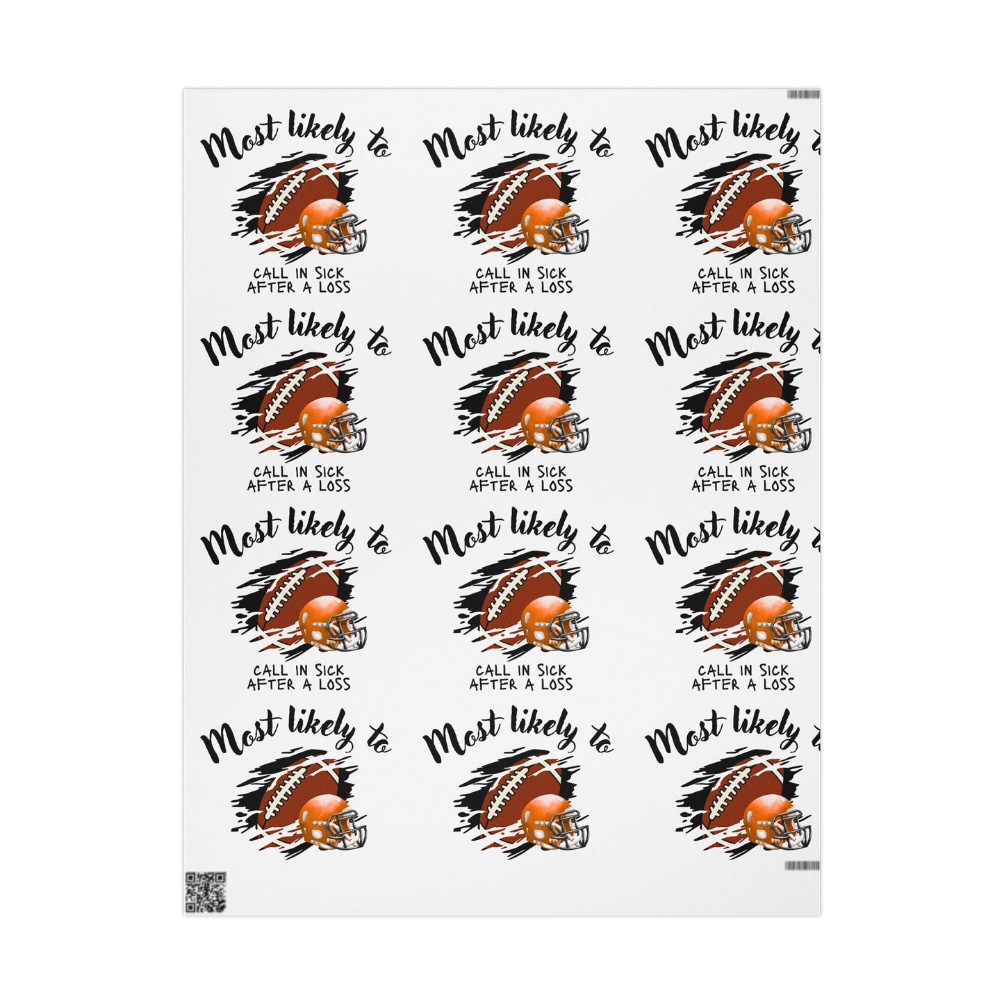 Football-Themed Wrapping Paper, Football paper, Gift Wrap for Him, Most Likely to Call in Sick After a Loss, Perfect for Sports Fans, Gift Wrap for Birthdays, Holidays, [...]