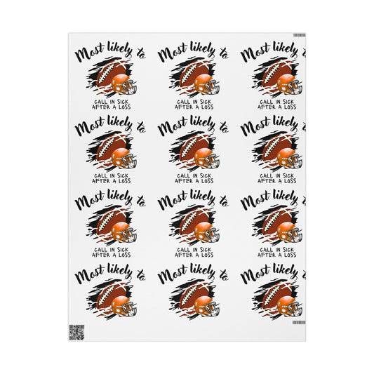 Football-Themed Wrapping Paper, Football paper, Gift Wrap for Him, Most Likely to Call in Sick After a Loss, Perfect for Sports Fans, Gift Wrap for Birthdays, Holidays, [...]