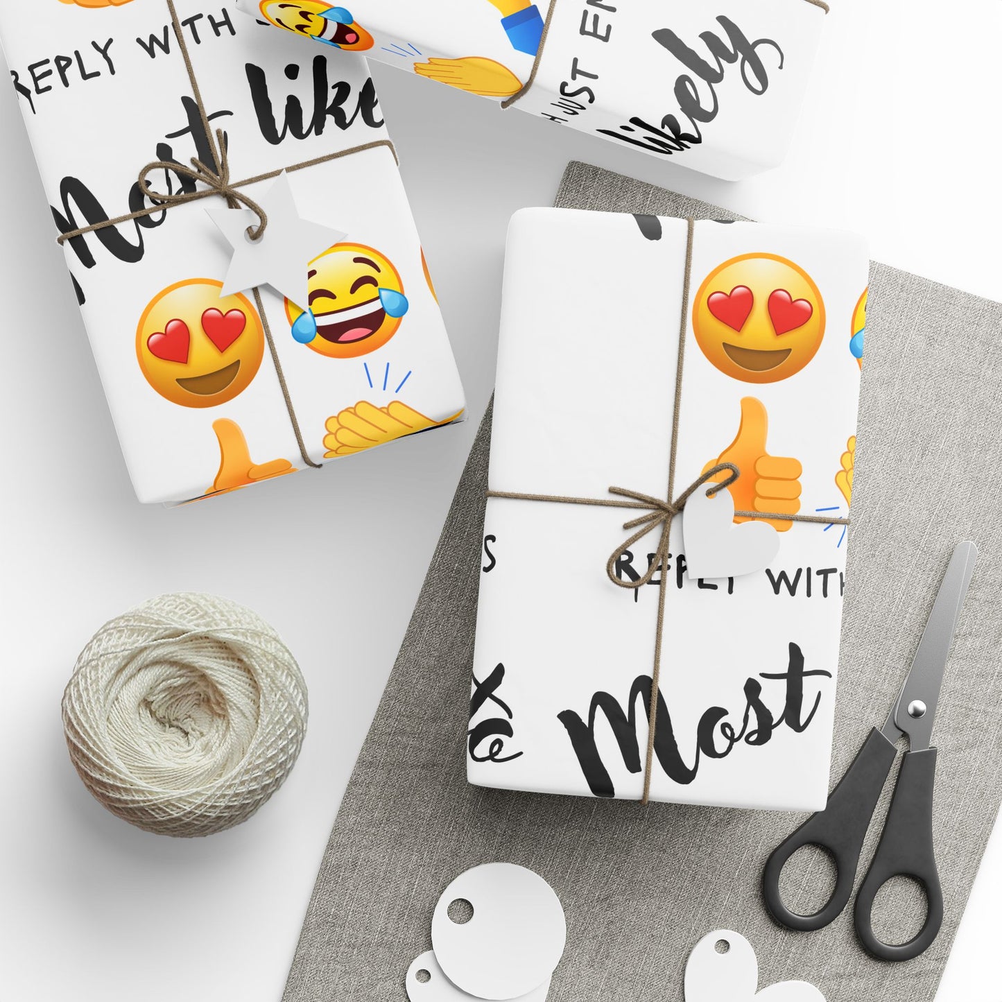 Fun Emoji Wrapping Paper, Gift Wrap for Parties, Birthday Decor, Holiday Gift Wrap, Celebration Supplies, Most Likely To Theme, Birthday Gift Wrap