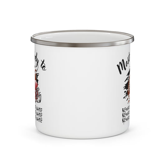 Football Themed Enamel Camping Mug - Most Likely to Rewatch the Game, Camping Mug For Him