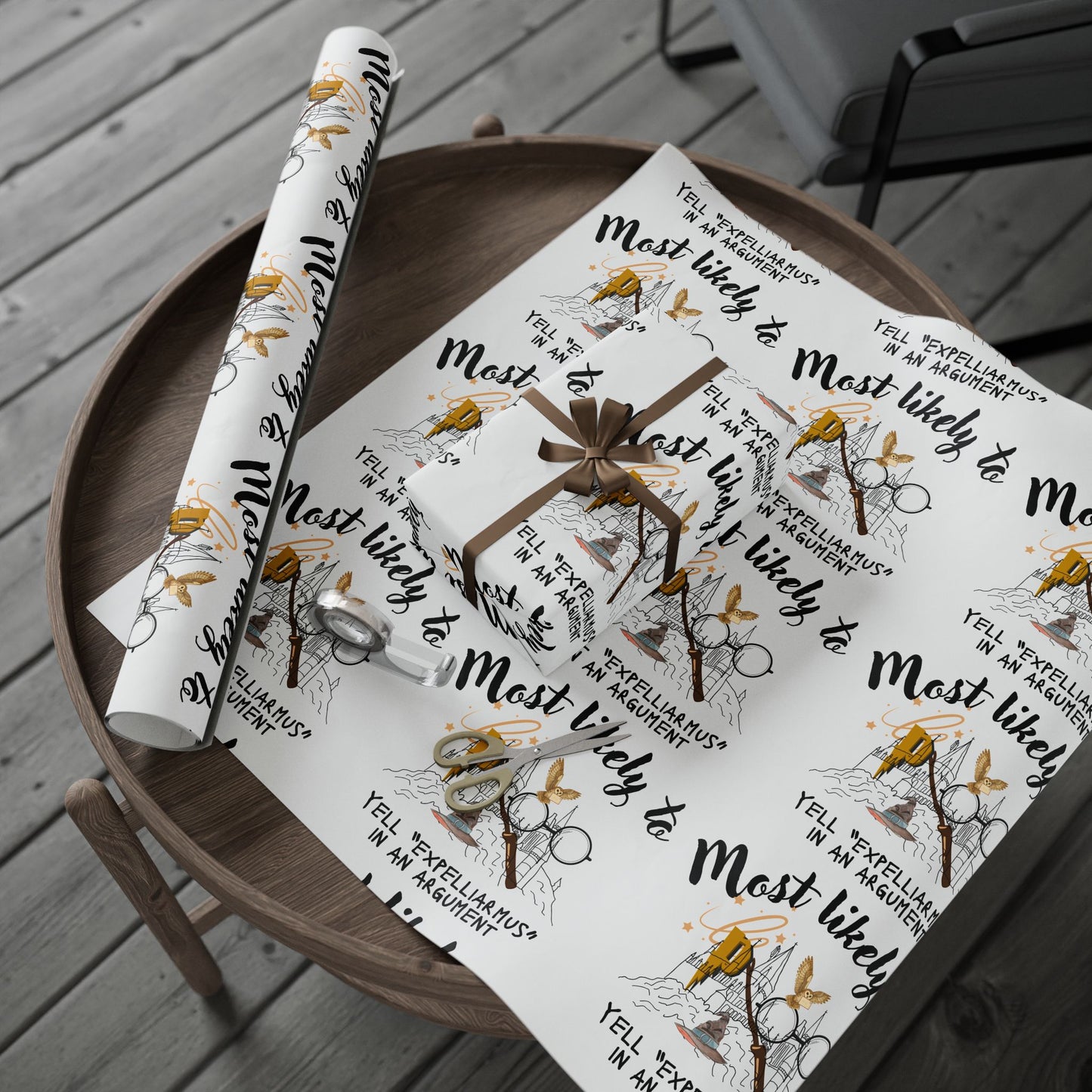 Most Likely To Wrapping Paper, Fun Gift Wrap for Friends, Potter Inspired, Movie Lover Wrapping Paper, Enchanted Wrapping Paper, Creative Party Supplies, Birthday Wrapping, Unique Celebration Paper
