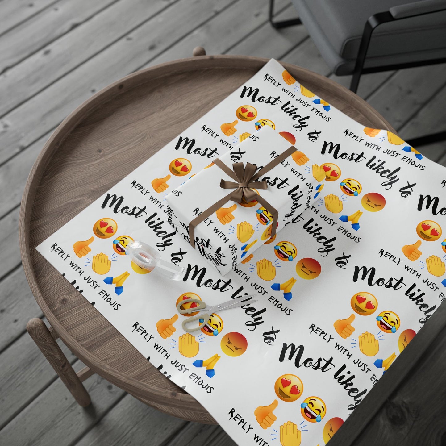 Fun Emoji Wrapping Paper, Gift Wrap for Parties, Birthday Decor, Holiday Gift Wrap, Celebration Supplies, Most Likely To Theme, Birthday Gift Wrap