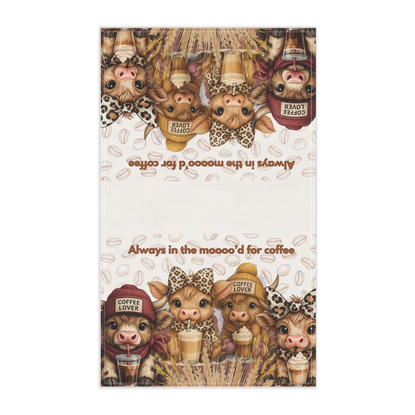 Coffee Lover Tea Towels Set - Always in the Mooo'd for Coffee