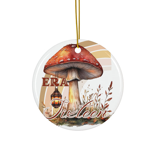 Era 16 Ornament, Chapter 16 Ornament, 16th Birthday, Whimsical Mushroom Ceramic Ornaments, 2-Sided Holiday Decor, Perfect for Christmas, Housewarming, and Nature Lovers
