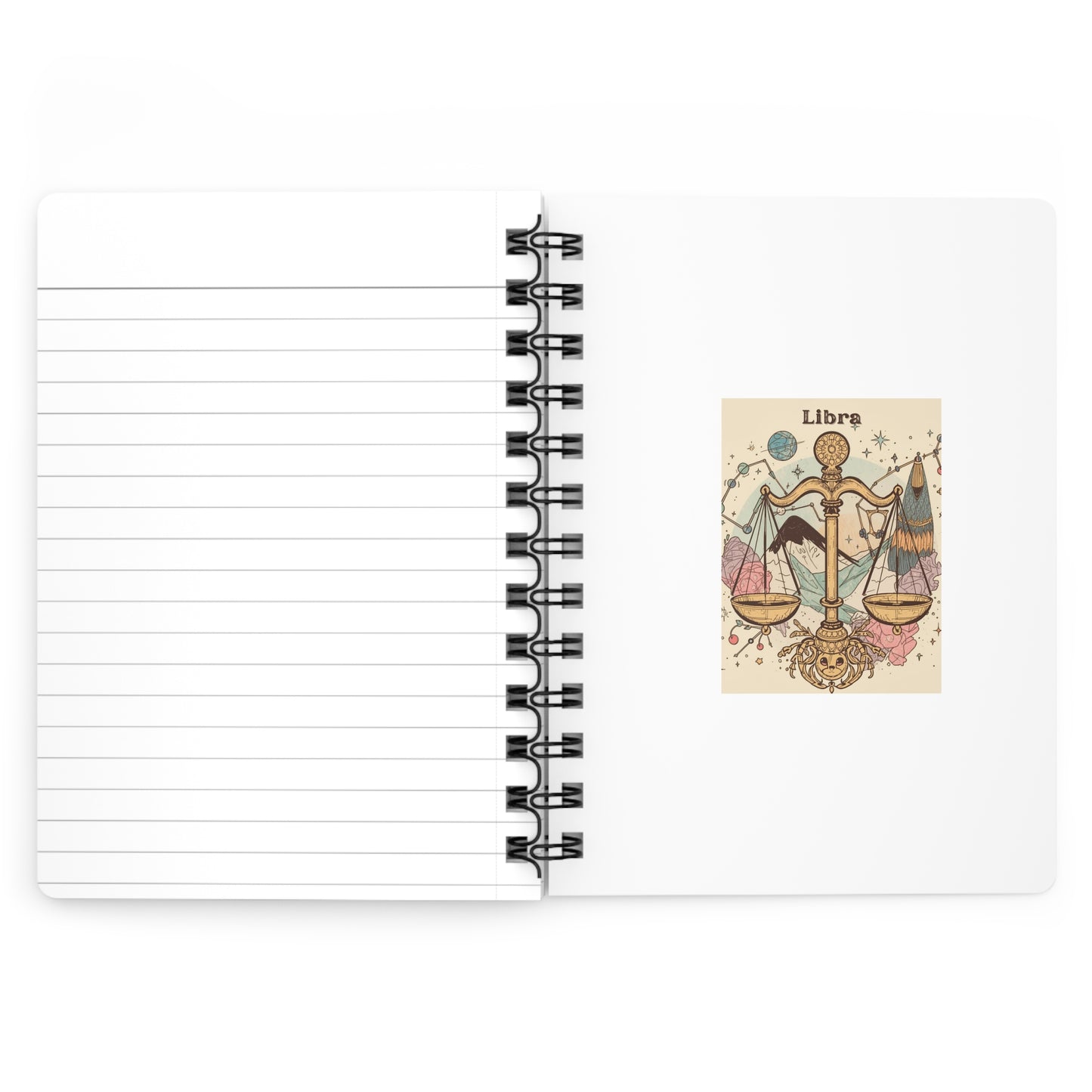 Libra Zodiac Spiral Bound Journal - Celestial Astrology Notebook