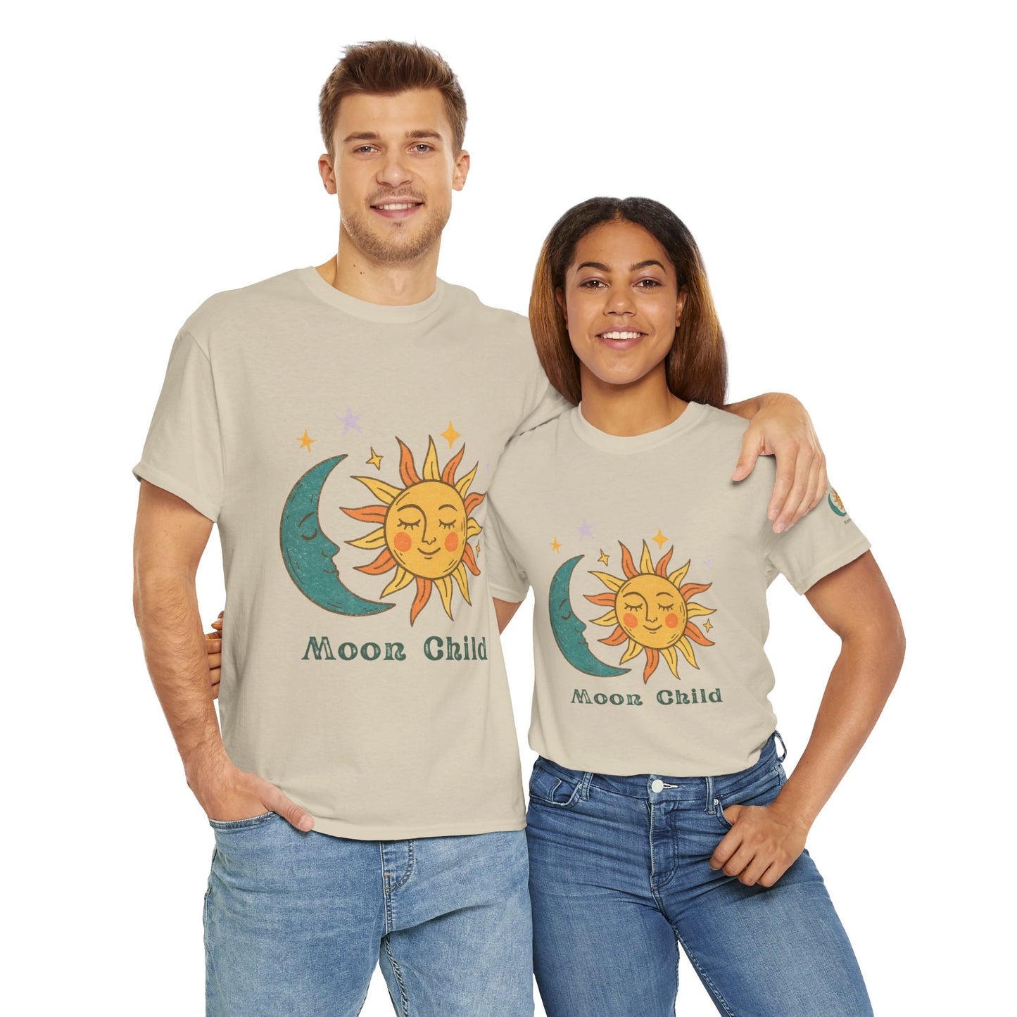 Moon Child T-Shirt — Sun & Crescent Moon Graphic Tee