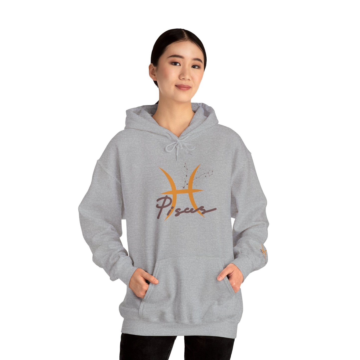 Pisces Zodiac Hoodie — Minimal Gold Astrology Sweatshirt