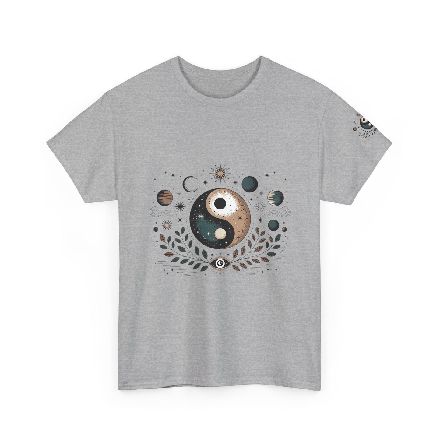 Yin Yang Moon Phases T-Shirt — Celestial Spiritual Graphic Tee