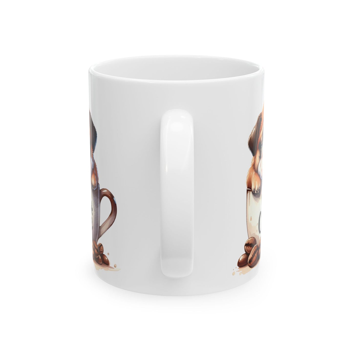 Personalized Bulldog Coffee Mug — Cute Puppy in Coffee Cup Ceramic Mug (11oz & 15oz)