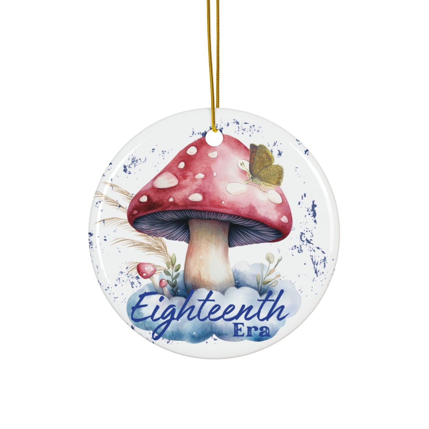 18 Era Ornament, 18th Chapter, Birthday Gift, 18th Birthday, Whimsical Mushroom Ceramic Ornaments, Two-Sided Print, Holiday Decor, Gift for Kids, Eighteenth Era Celebration, Home Decoration, [...]