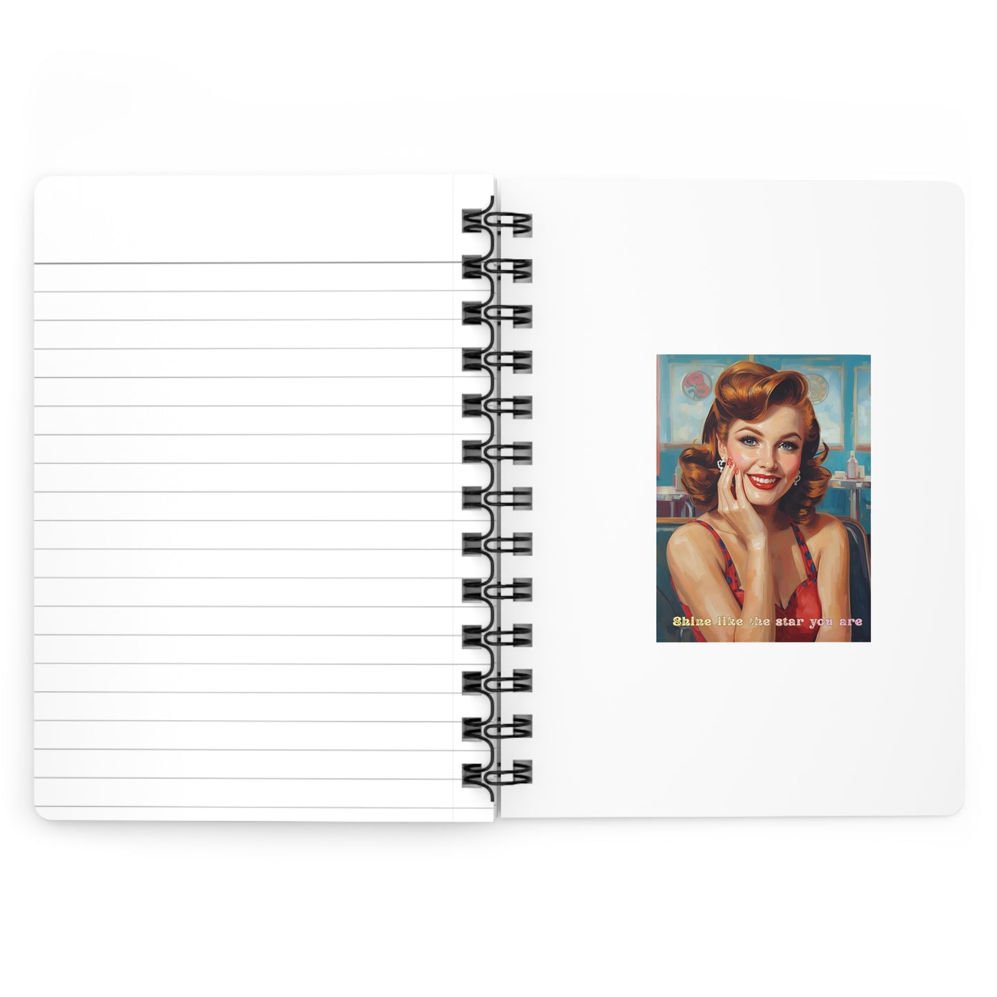 Spiral Bound Journal, pin up girl journal, 50's journal, 50's lady, 60's pin up girl