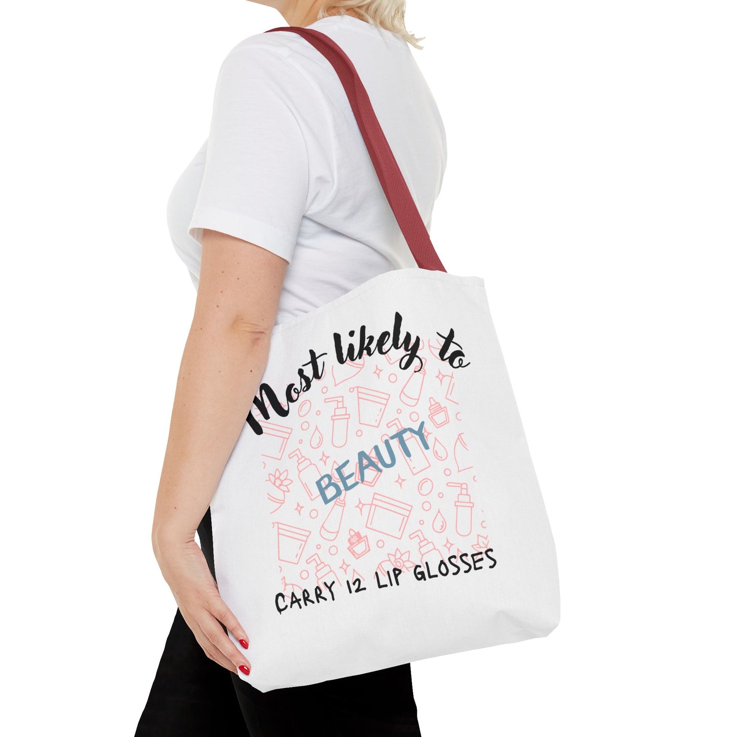 Beauty Lip Gloss Tote Bag - Perfect Gift for Makeup Lovers, Fashion Accessory, Daily Use Tote, Funny Gift, Stylish Organizer