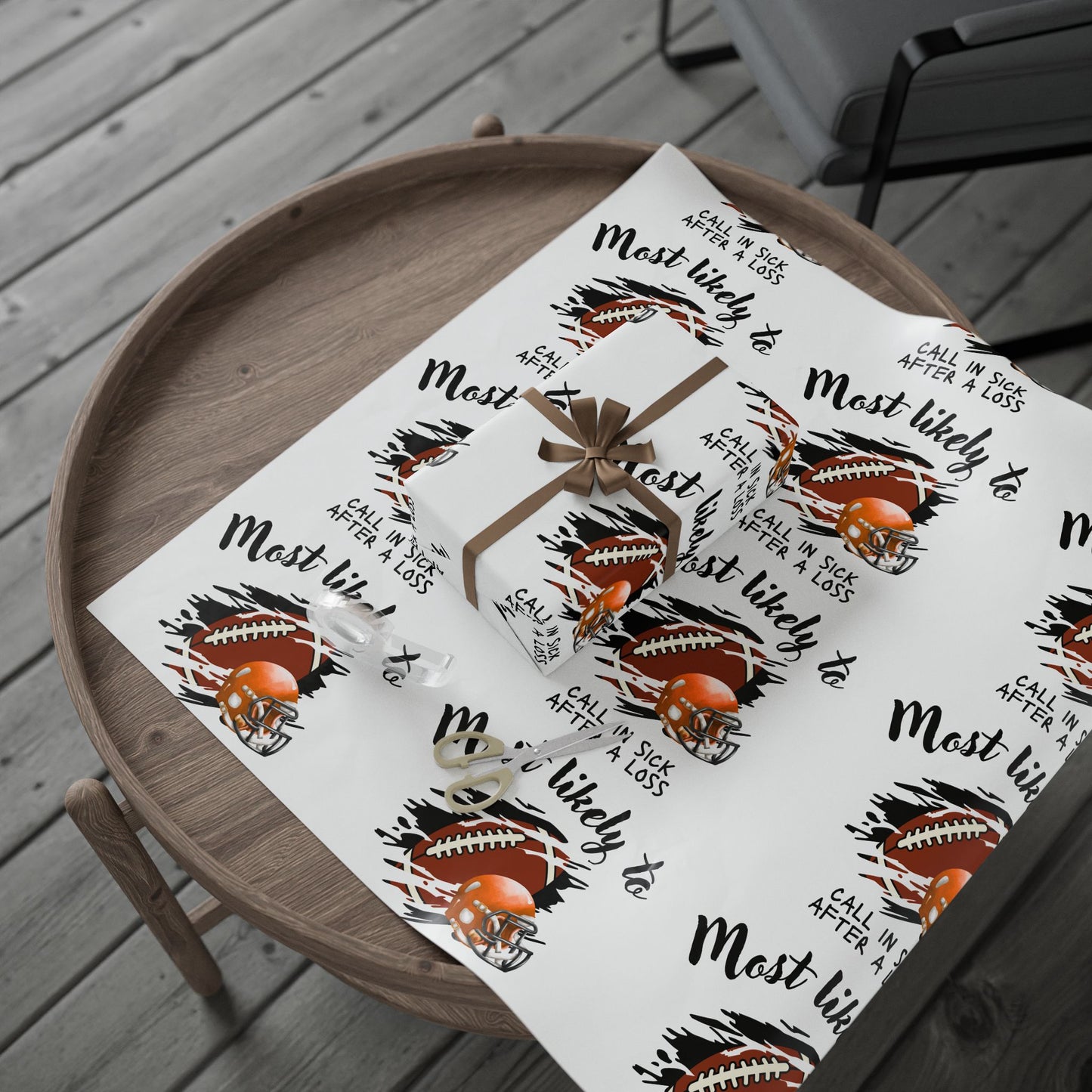 Football-Themed Wrapping Paper, Football paper, Gift Wrap for Him, Most Likely to Call in Sick After a Loss, Perfect for Sports Fans, Gift Wrap for Birthdays, Holidays, [...]