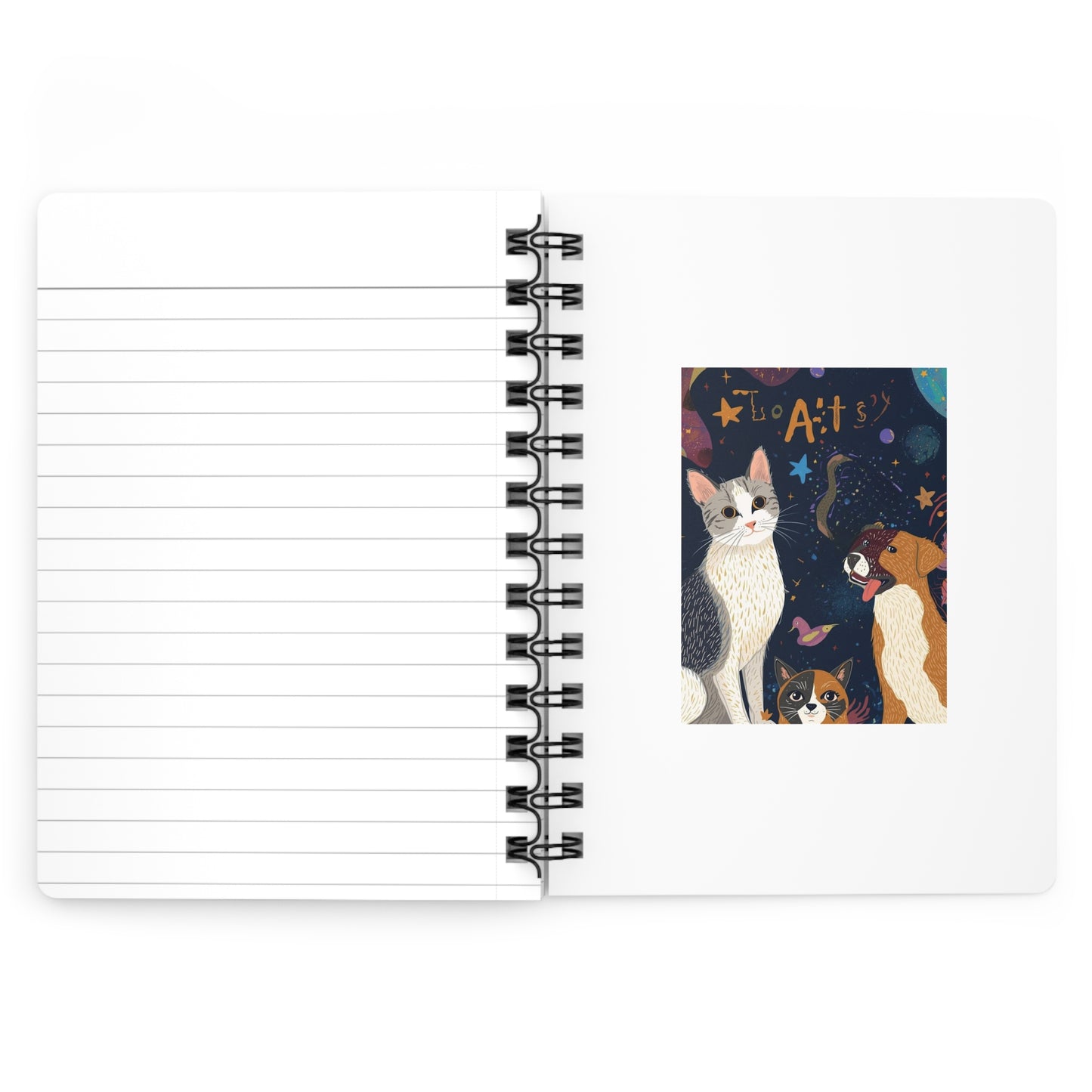 Whimsical Pet-Themed Spiral Bound Journal for Animal Lovers