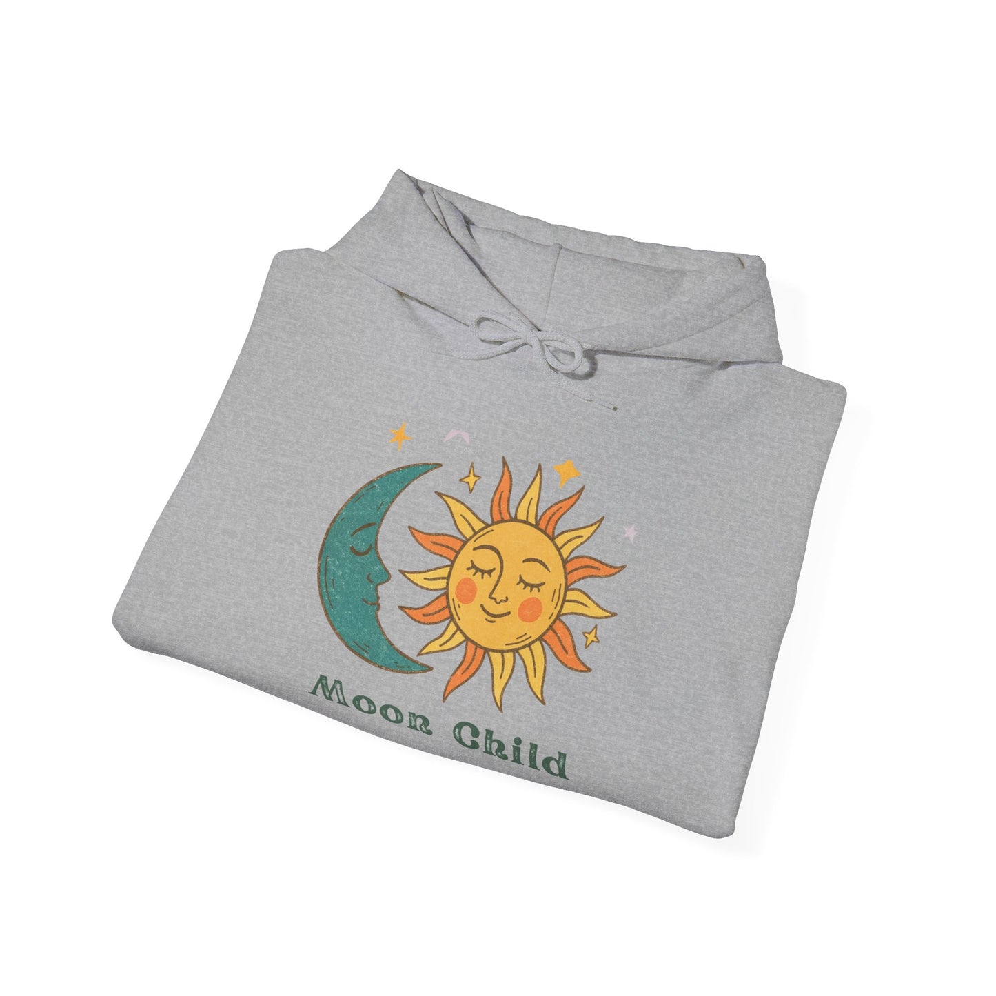 Moon Child Sun & Moon Graphic Hoodie — Celestial Retro Vibe