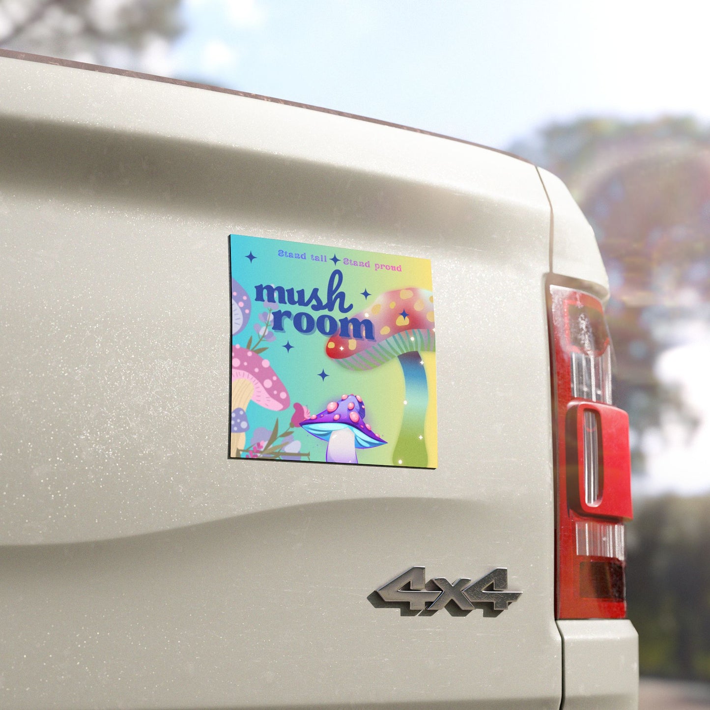Whimsical Mushroom Car Magnets - "Stand Tall, Stand Proud" Design