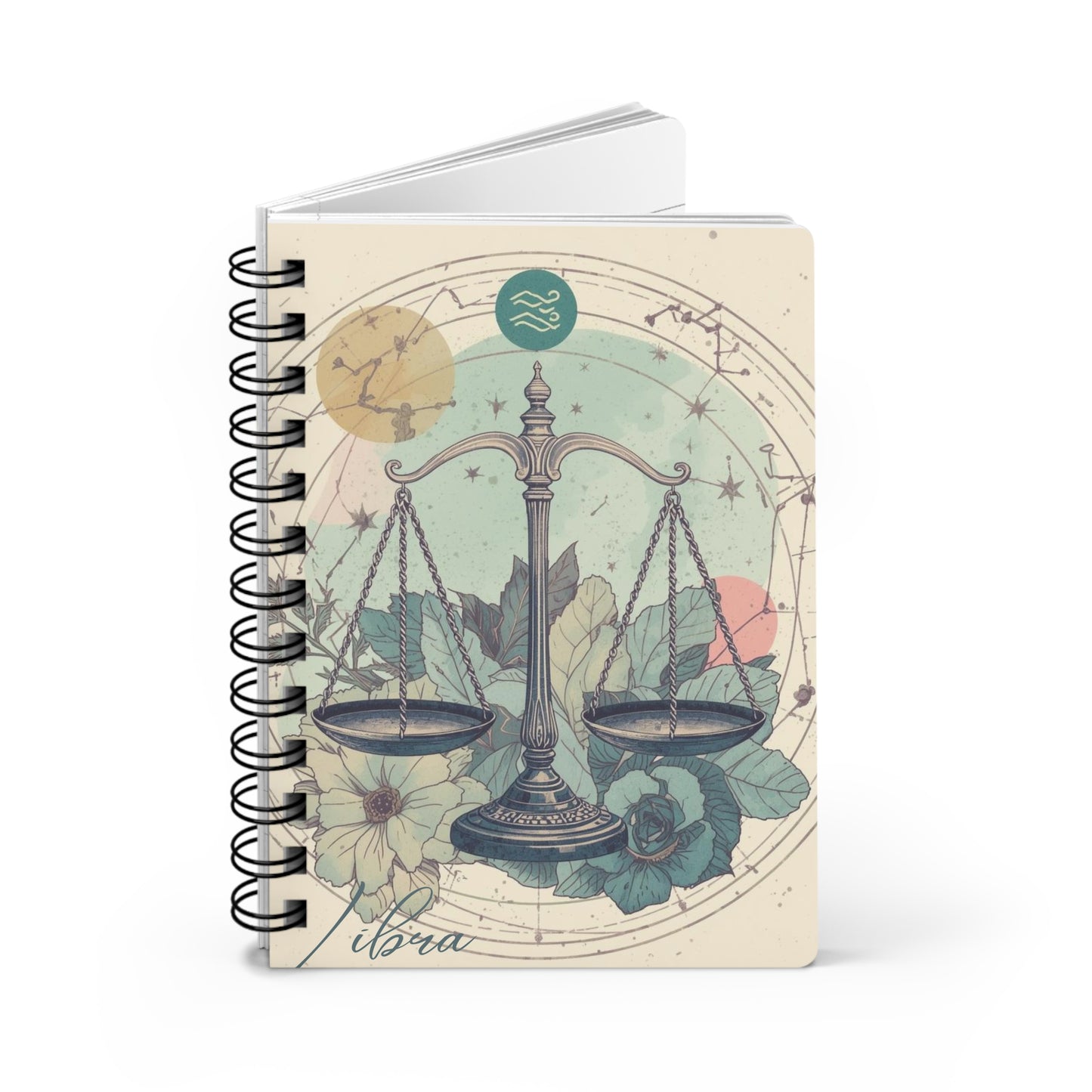 Libra Spiral Bound Journal – Zodiac-Themed Notebook for Astrology Lovers