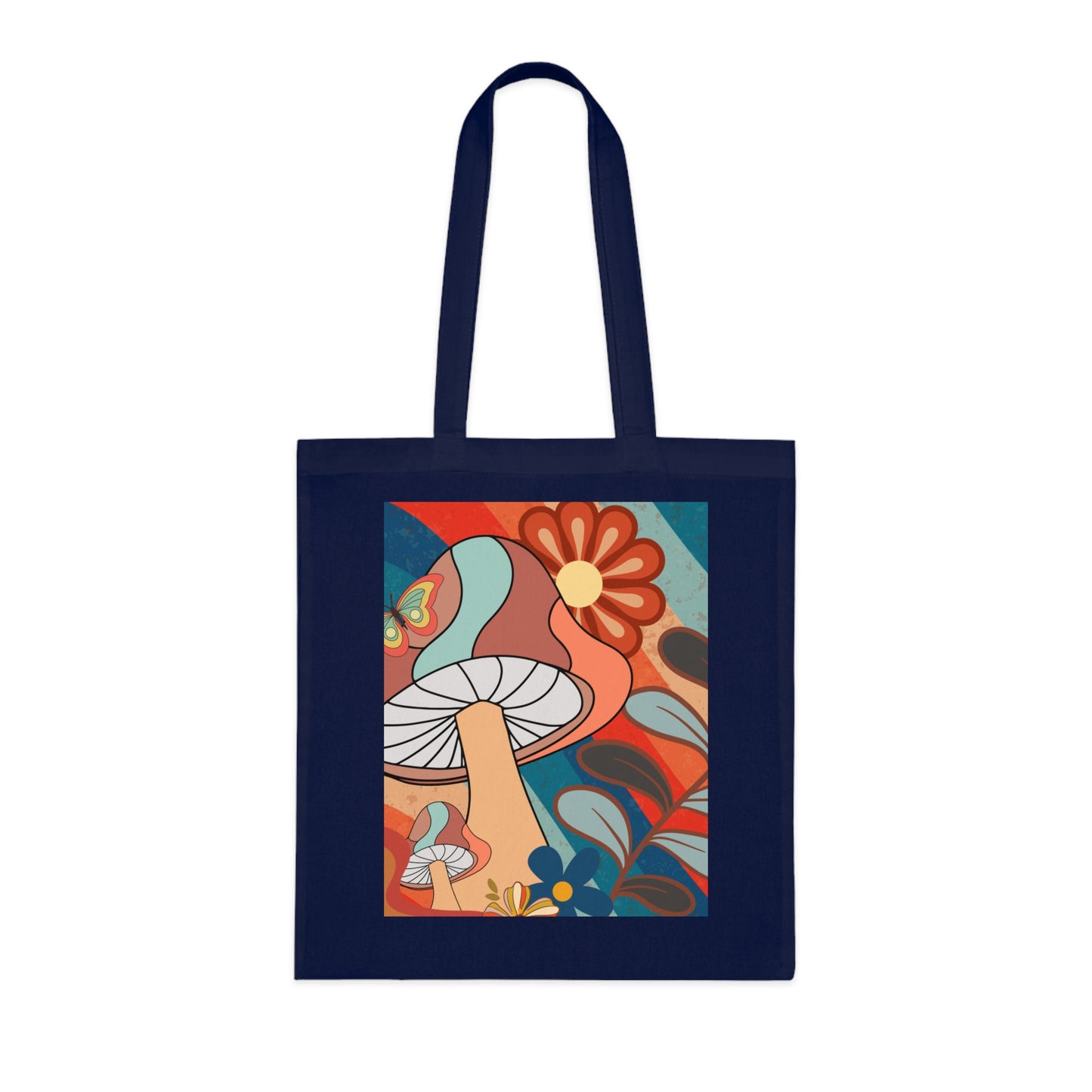 Boho Floral Mushroom Cotton Tote Bag for Eco-Friendly Style, Boho Tote Bag, Boho Birthday Gift