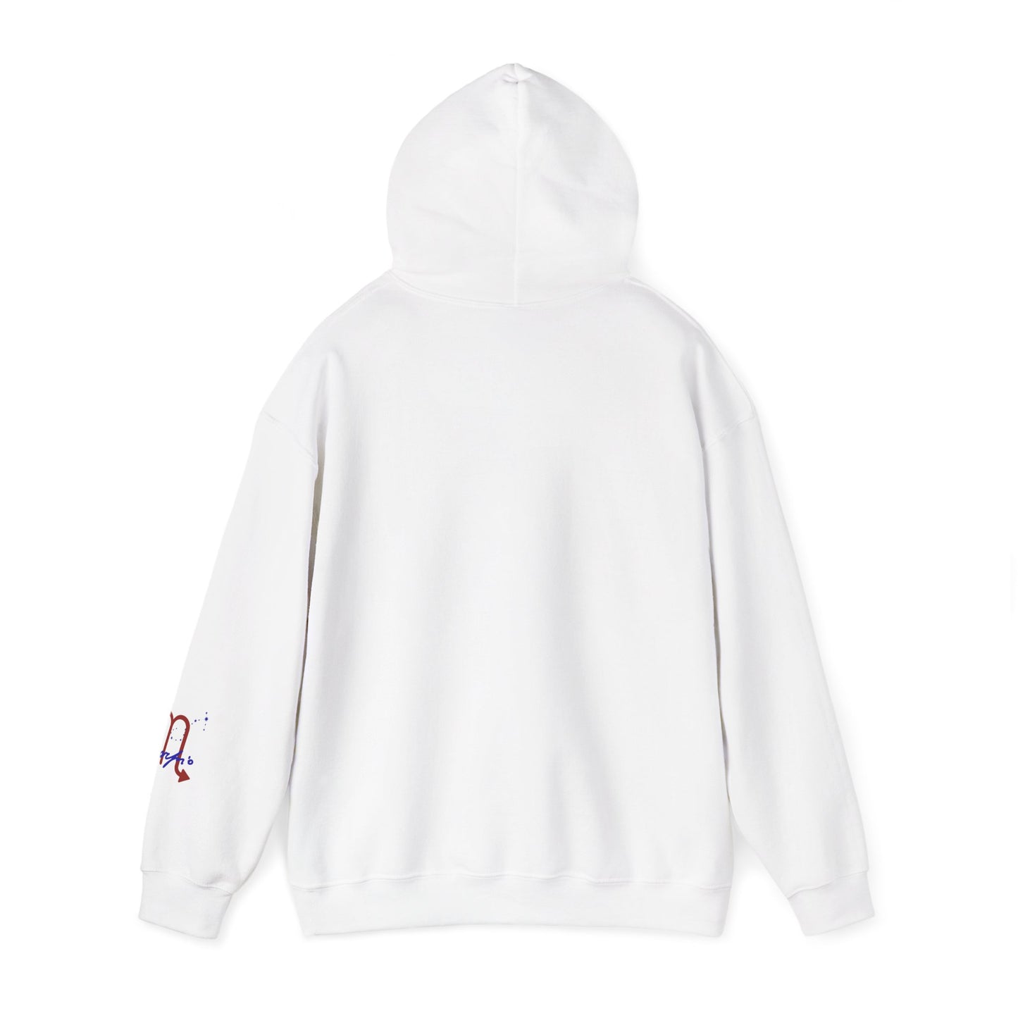 Scorpio Zodiac Hoodie — Minimal Red & Blue Scorpio Symbol Sweatshirt