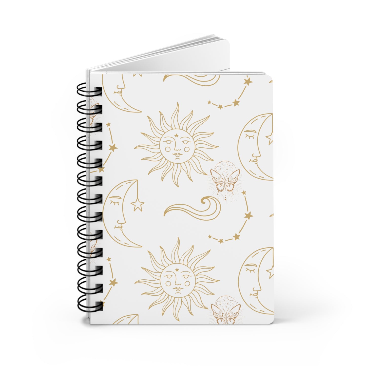 Celestial Spiral Bound Journal - Sun and Moon Design