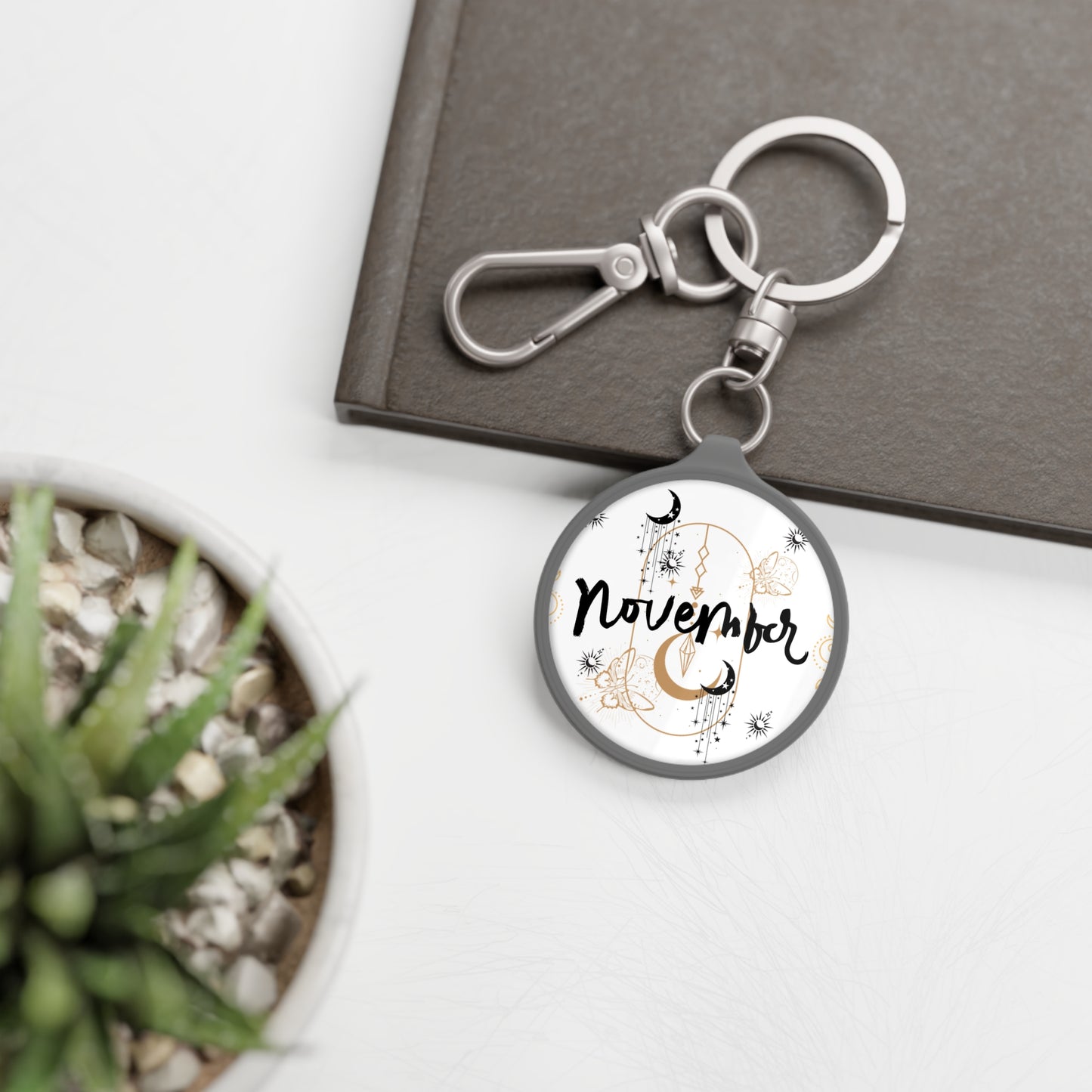 Celestial Keyring Tag for November Birthdays