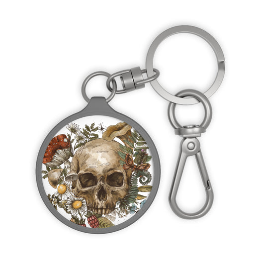 Boho Skull Keyring Tag - Floral Design